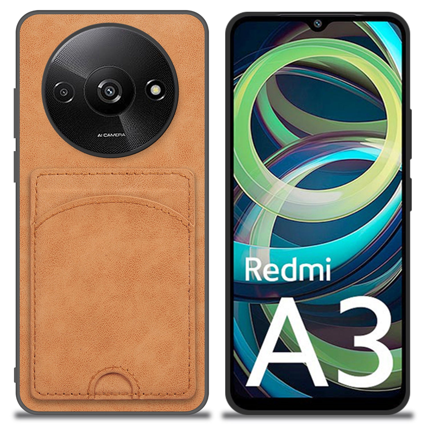 For Xiaomi Redmi A3 / Poco C61 4G Case Card Holder PU+PC+TPU Phone Cover with Kickstand For Xiaomi Redmi A3 / Poco C61 4G Case Card Holder PU+PC+TPU Phone Cover with Kickstand